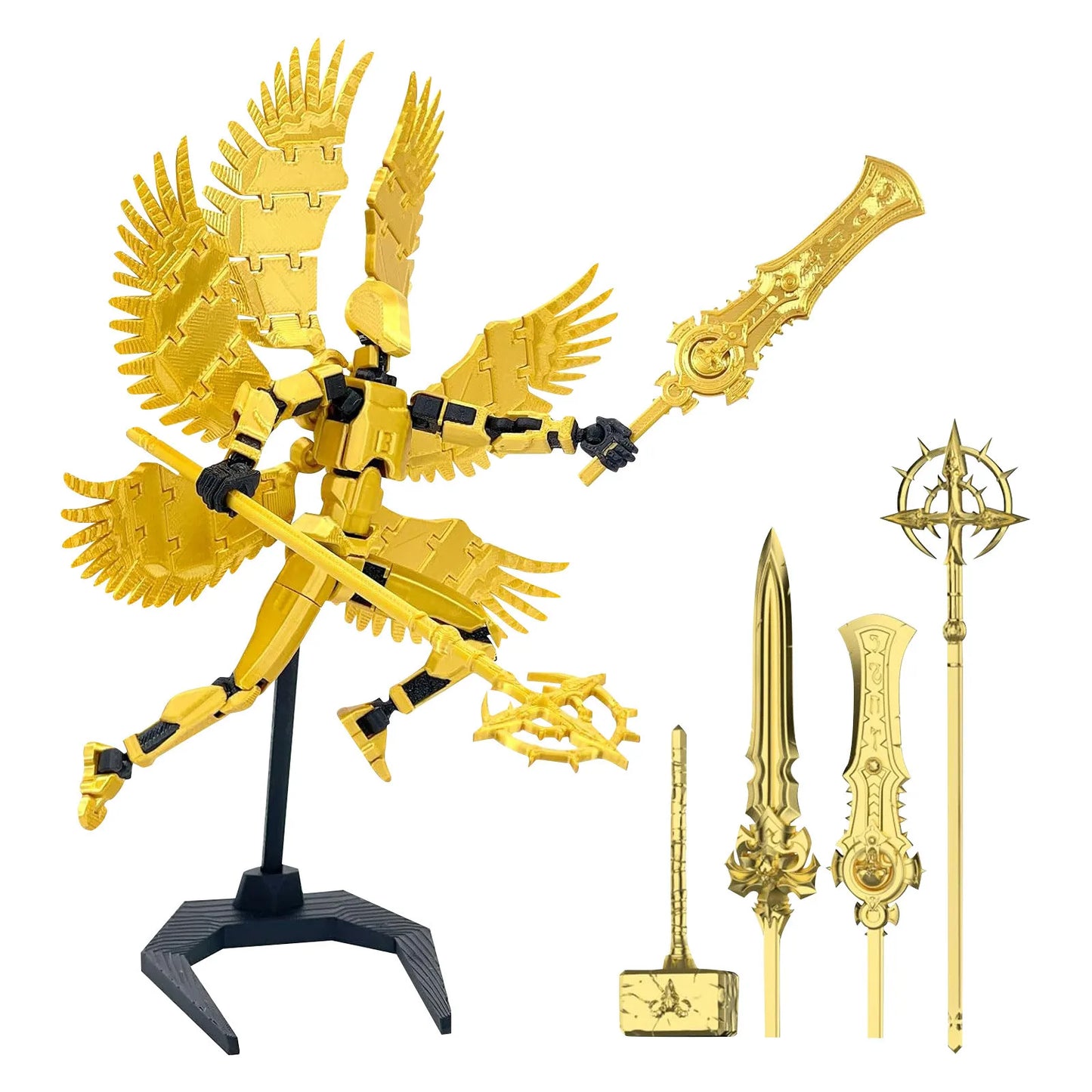 Titan 13 With Wings Figure Toys Lucky T13 Joint Movable Action Figuras 3D Printed Multi-Articular Robot Toys For Kids Gifts 13cm Peaceful Pleasures Health and Wellness B One Size