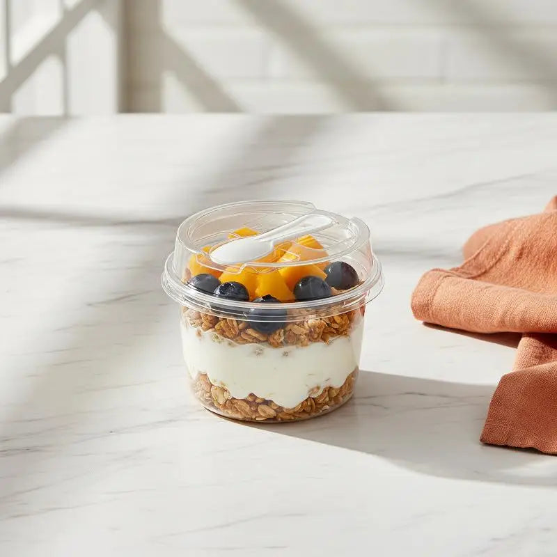 10-Pack Clear Dessert Cups with Lids & Spoons | 250ml Party Cups