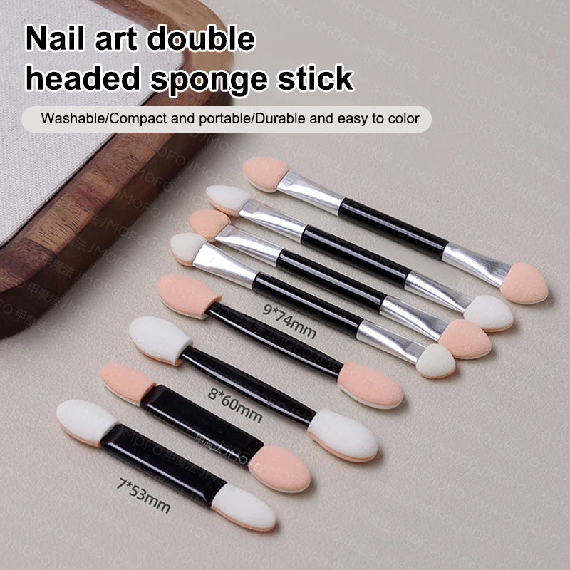 10pcs Nail Powder Brushes Sponge Disposable Double Sided Eyeshadow Applicator Mirror Chrome Pigment Sponge Stick Peaceful Pleasures Health and Wellness