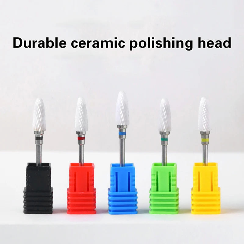 Ceramic Milling Cutter Nail Drill Bit Electric Manicure Pedicure Mill Bits Machine Files Nail Art Tools Equipment Peaceful Pleasures Health and Wellness