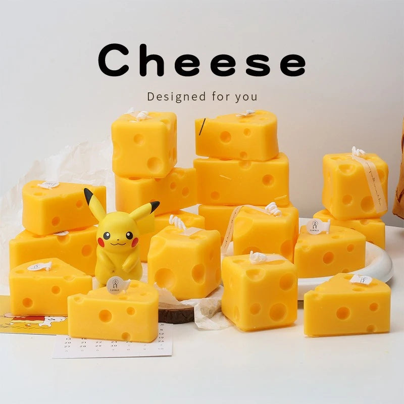 Cheese Aromatherapy Candle Handheld Gift Fragrance Candle Creative Festival Gift Decoration Style Atmosphere Ornament Peaceful Pleasures Health and Wellness