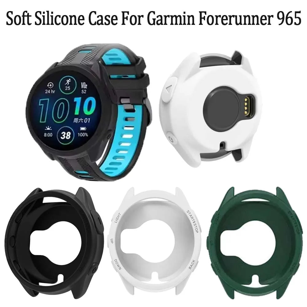 Soft Silicone Cover Case Screen Protector For Garmin Forerunner 965 Watch Case Protective Frame Shell Bumper Peaceful Pleasures Health and Wellness