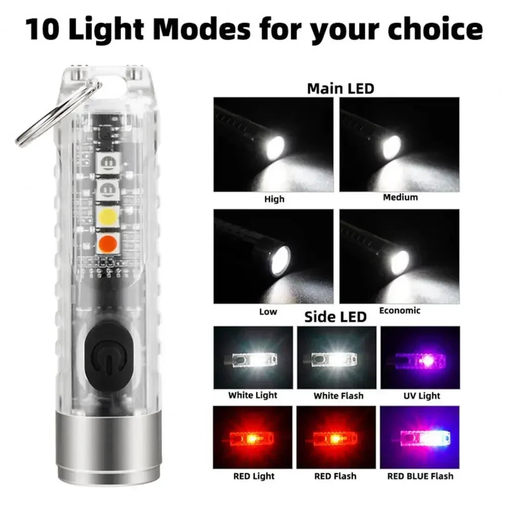 ESMARTER Y41 Mini Keychain Flashlight | USB-C, IP66, UV