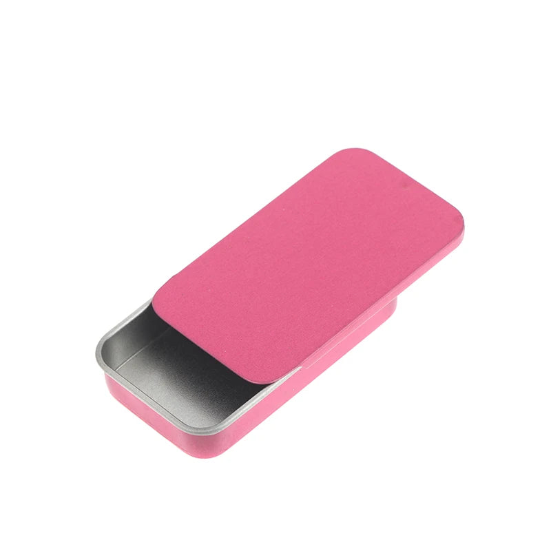 Aluminum Slide Cover Tin Box | Refillable Storage for Lip Balm & More