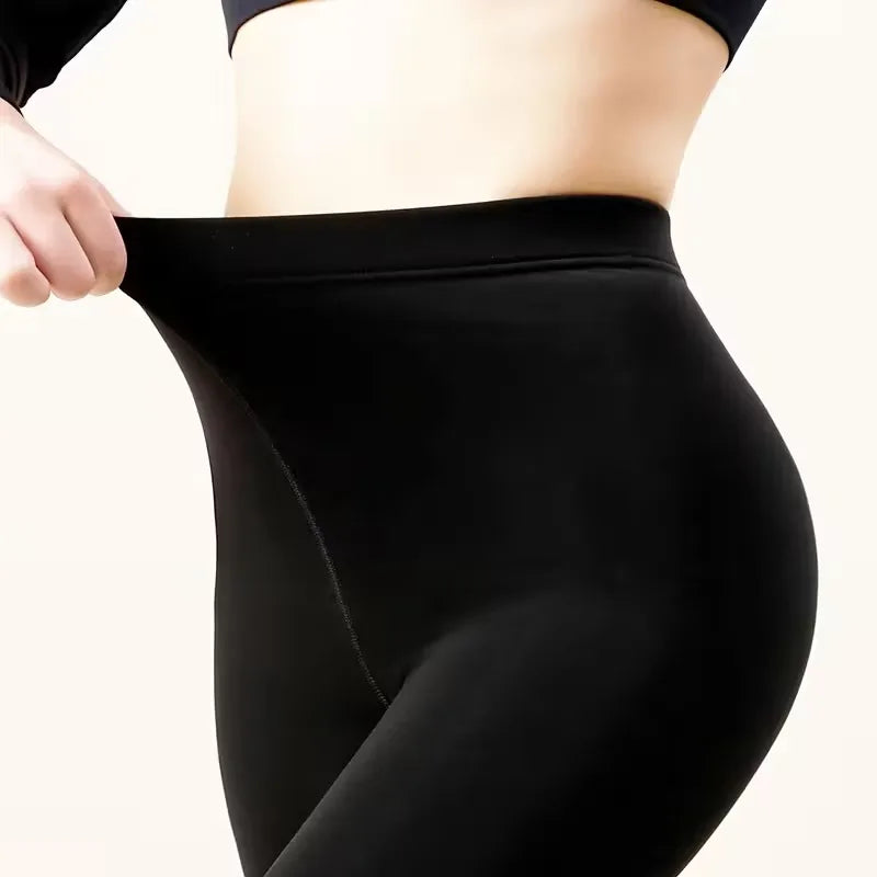 Women's Shiny Gym Leggings High-Stretch Elastic Waist Fitness