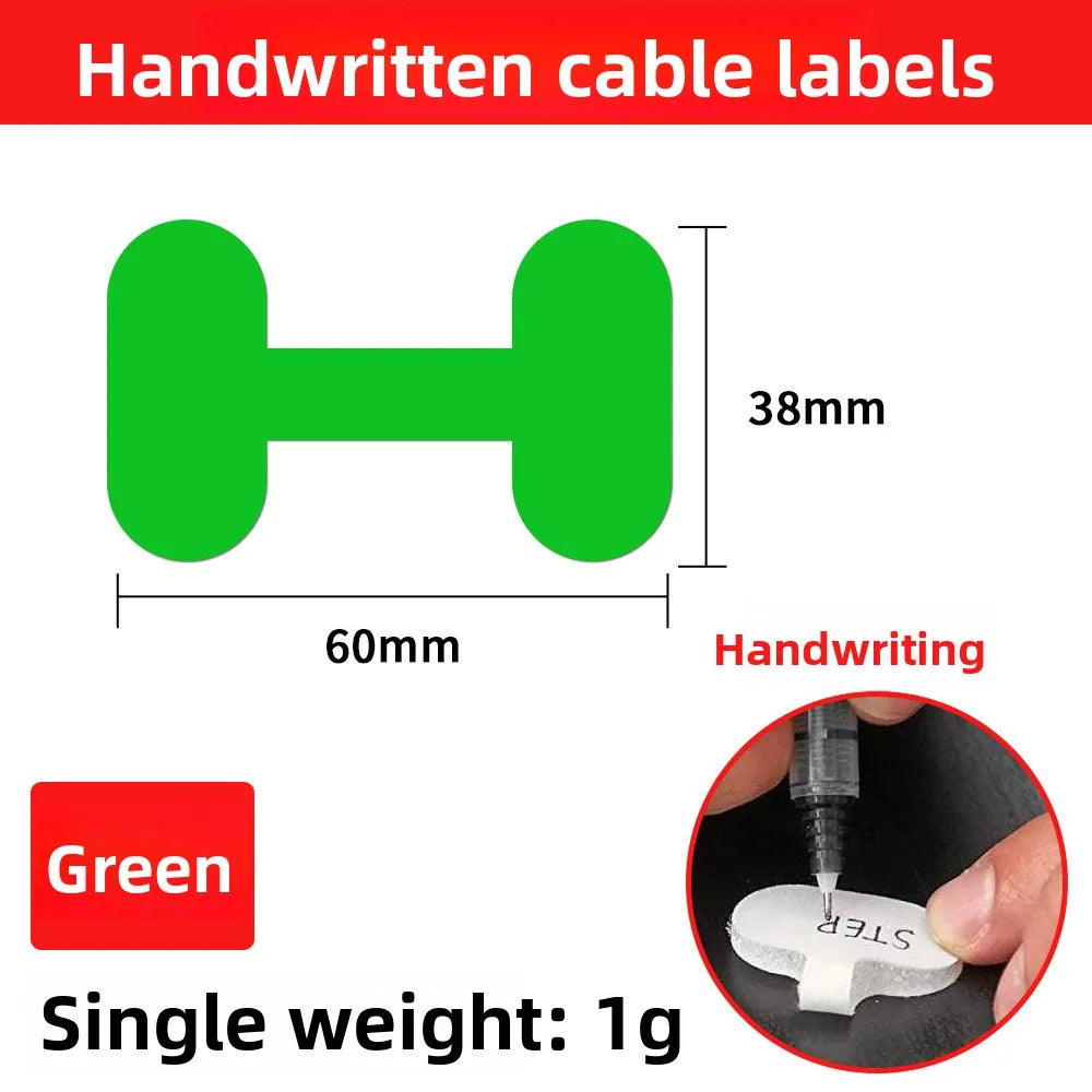 Writeable Self-Adhesive Cable Ties | Colorful Wire Organizer