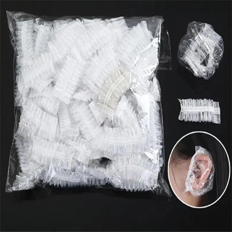 100Pcs/pack Waterproof Earmuff Disposable Hair Dye Earmuff Baby Hair Washing Adults Children Ear Pad Anti Water Entry Ear Cover Peaceful Pleasures Health and Wellness
