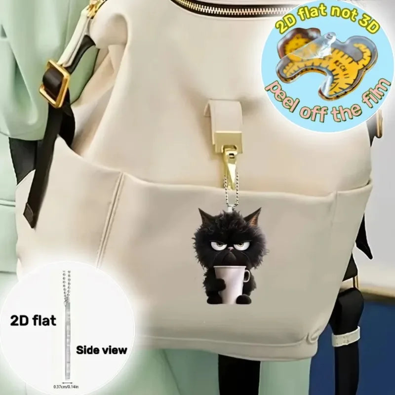 1pc Funny Black Cat Key Chain Multifunction Charm Cute Cartoon Kitten Pendant Car & Holiday Party Gifts Decorations Peaceful Pleasures Health and Wellness
