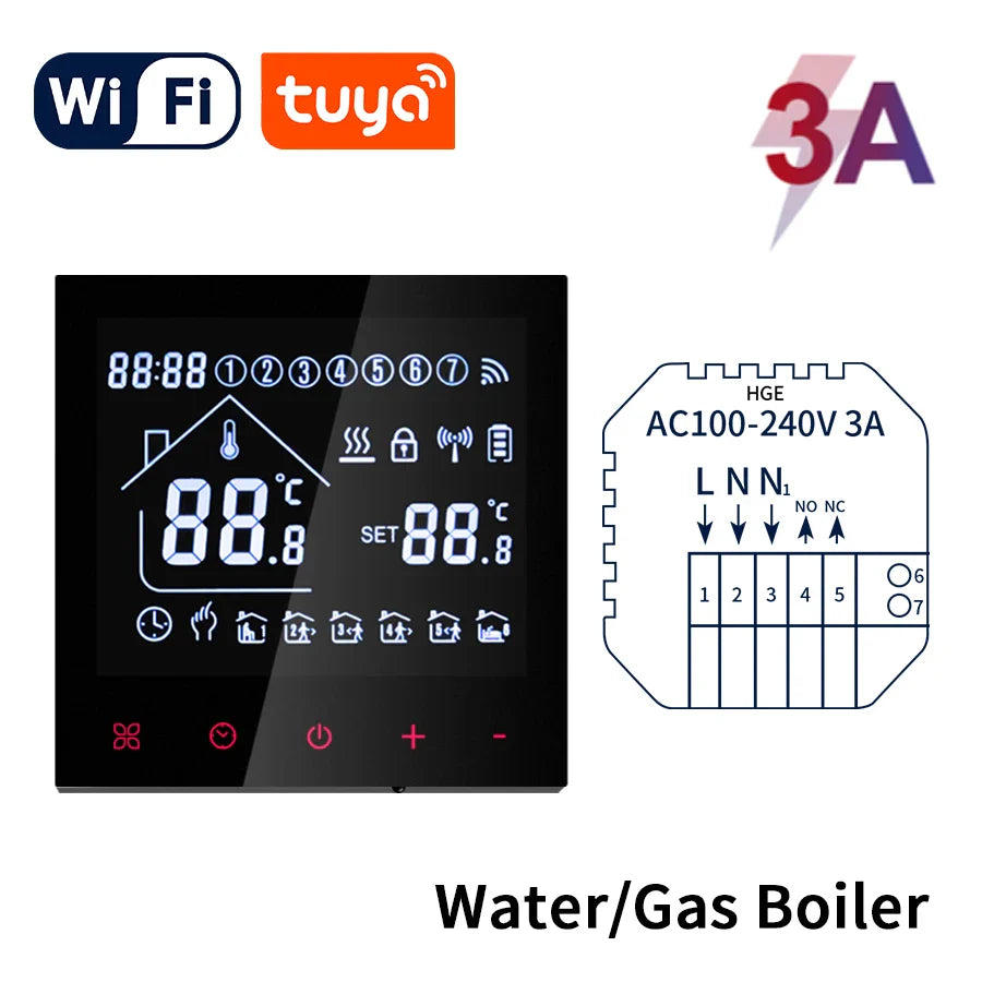 Tuya WiFi Smart Thermostat LCD Touch – Alexa & Google Home