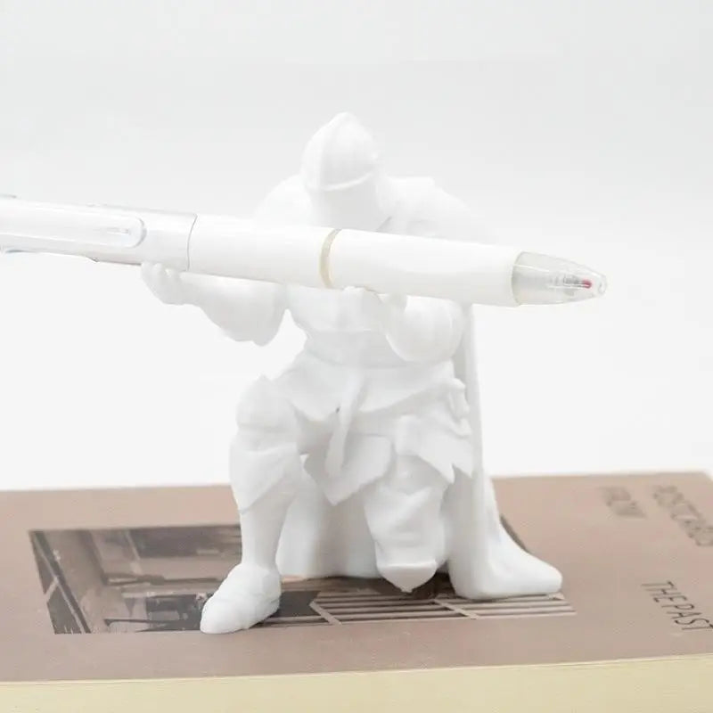 Kneeling Knight Pen Holder | Armored Knight Desk Organizer