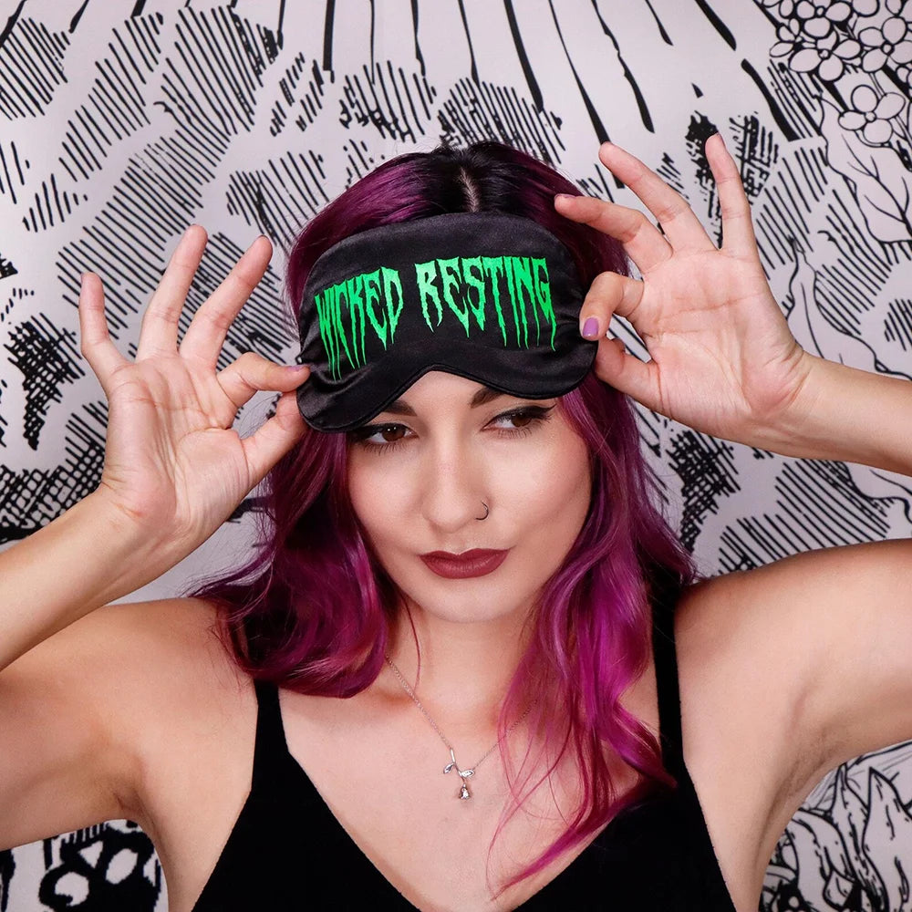 Spooky Gothic Witch Halloween Sleep Eye Mask | Party Gift Halloween Sleep Mask Peaceful Pleasures Health and Wellness