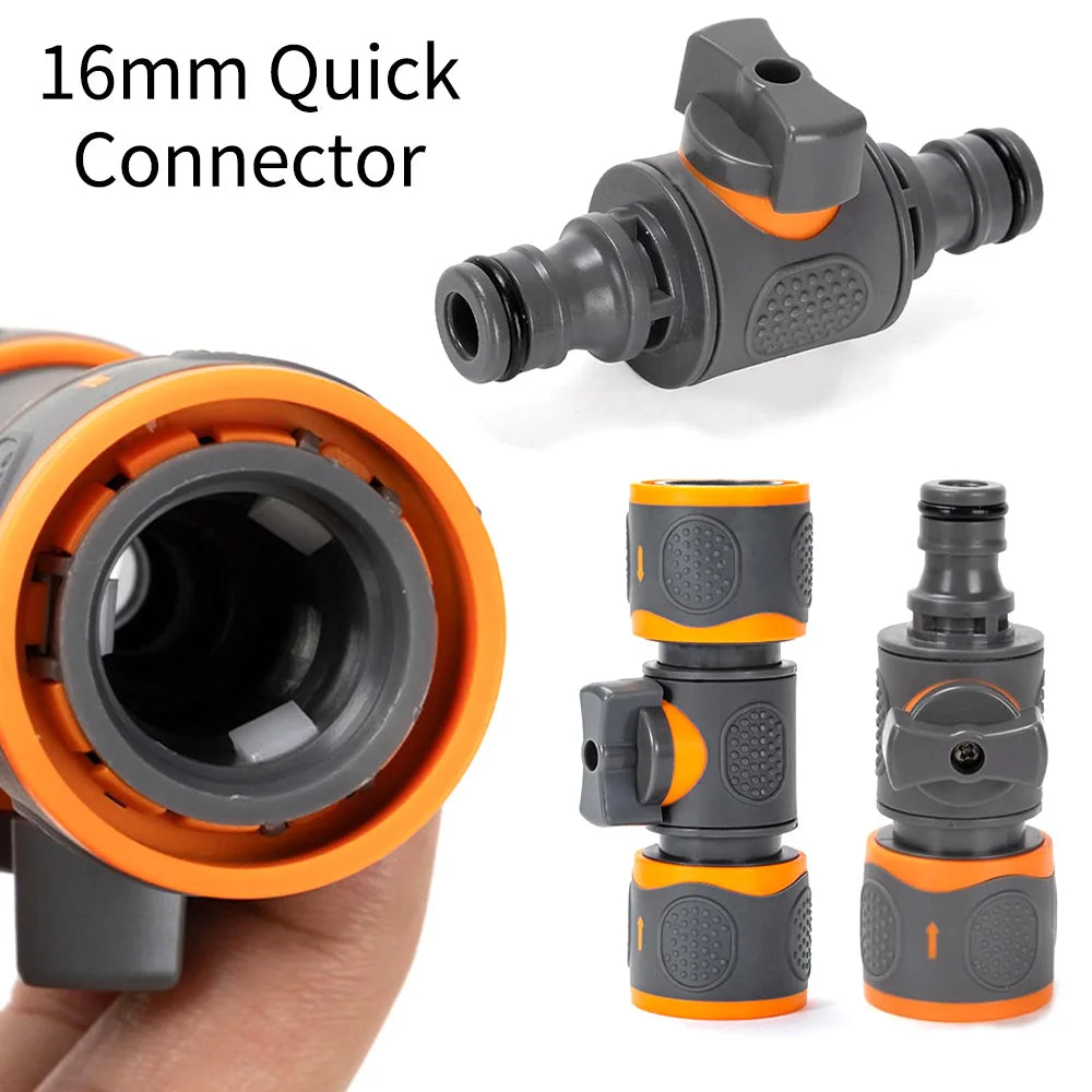 16mm Ball Valve Hose Coupling Joint Extender Connect Repair Adapter Quick Connector for Garden Irrigation Tubing Stop Water Peaceful Pleasures Health and Wellness