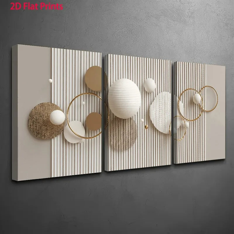 3-Piece Geometric Abstract Canvas Wall Art | Home Decor Set Canvas Wall Art Set Peaceful Pleasures Health and Wellness