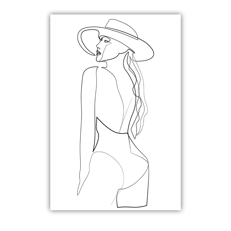 Abstract Fashion Woman Black White Canvas Wall Art Print Canvas Wall Art Print Peaceful Pleasures Health and Wellness 01 15x20cm No Frame China Mainland