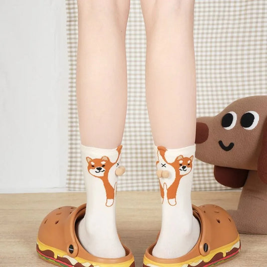 Funny Cartoon Animal Socks | Unisex Mid-Calf, Breathable Novelty Casual Socks Peaceful Pleasures Health and Wellness