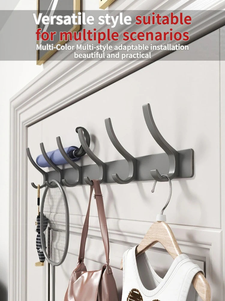 No-Drill Aluminum Wall Hooks – 6-Pack Robe & Clothes Hanger