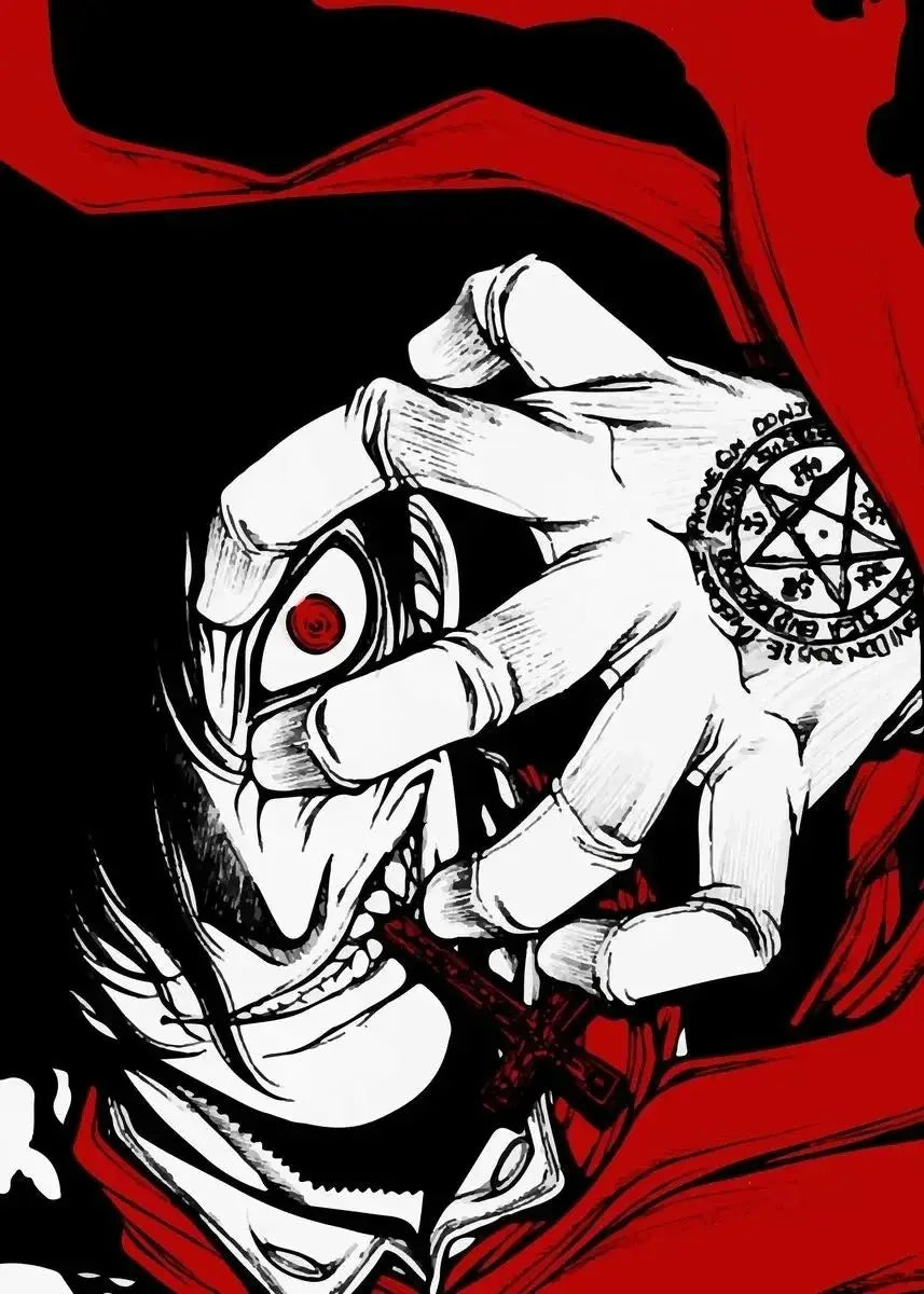 Horror Anime Hellsing Ultimate Posters Manga Canvas Painting Prints Wall Art Mural for Living Room Study Home Decor Peaceful Pleasures Health and Wellness 15 50x70cm Unframed