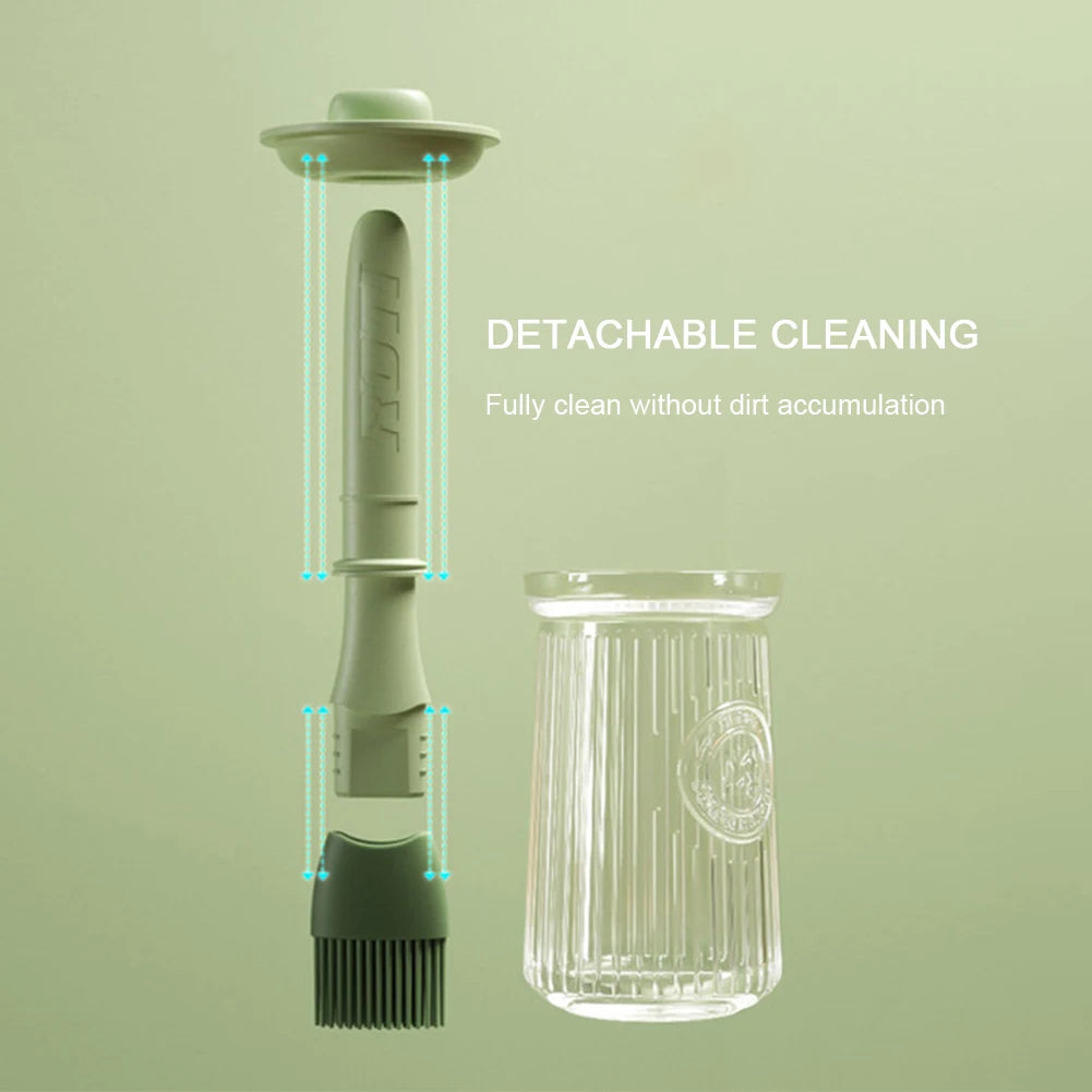 3-in-1 Silicone Basting Brush with Oil Bottle & Lid Silicone Basting Brush Peaceful Pleasures Health and Wellness