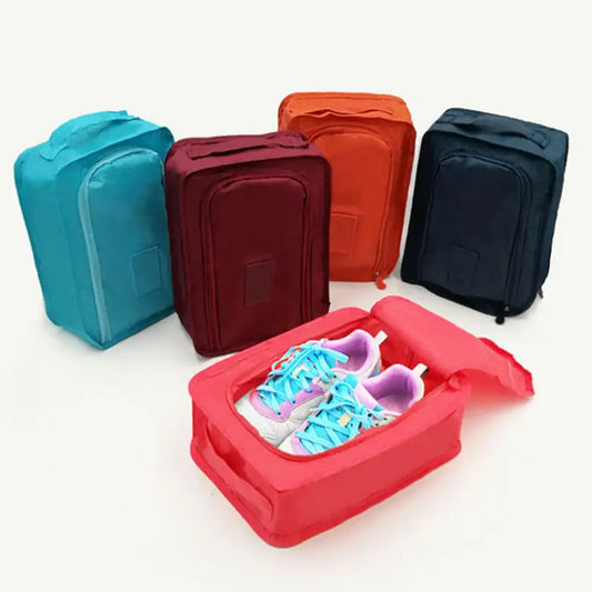 Portable Shoe Bags Travel Holds Multifunction Folding Storage Handbag High Capacity Mini Solid Color Shoe Pouch Organizer Peaceful Pleasures Health and Wellness