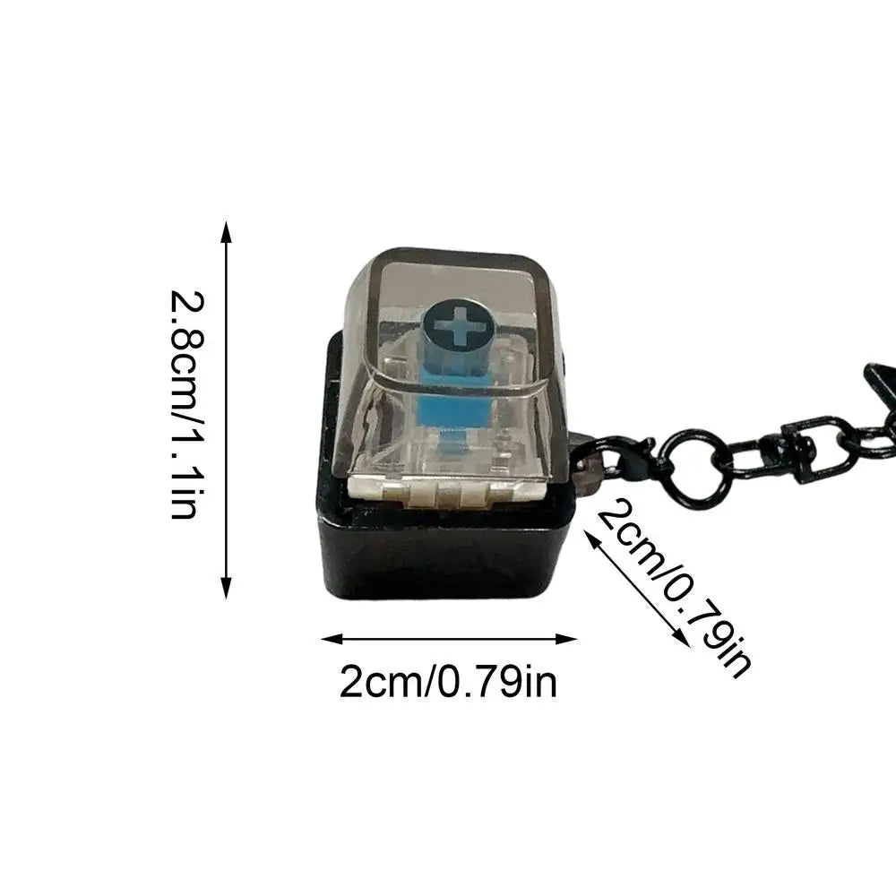 Light-Up Pentagram Mechanical Keyboard Fidget Keychain Toy
