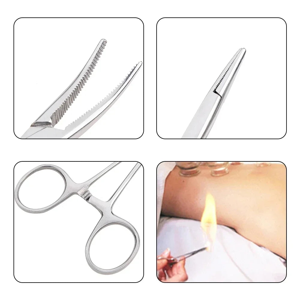 Stainless Steel Locking Forceps Artery Surgical Clamp Curved Straight Tip Fish Hook Pliers Hemostatic Forceps Hand Tools Peaceful Pleasures Health and Wellness