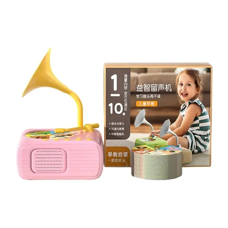 Interactive Phonograph Music Toy with 96 Learning Cards for Kids