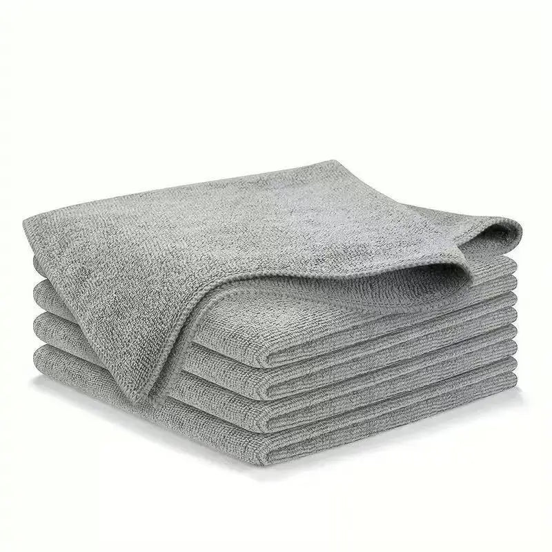 5/10pcs Kitchen Towel, Ultra-fine Fiber Light Gray Cleaning Cloth Set, Absorbent, Soft And Stain-removing Cloth Peaceful Pleasures Health and Wellness 5pcs