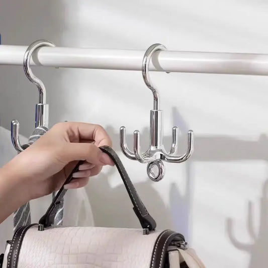 1/2 Pcs Four-claw Rotatable Hook Wardrobe Hanging Bag Belt Scarf Hat Storage Artifact Multifunctional Hanging Rack Storage Rack Peaceful Pleasures Health and Wellness
