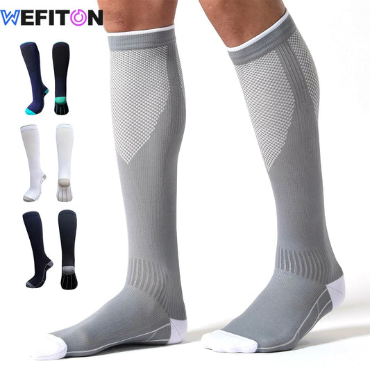 WEFITON 1Pair Compression Socks for Women and Men 20-30mmHg-Circulation Support Socks - for Running, Athletic,Flight Sock，Sports Peaceful Pleasures Health and Wellness