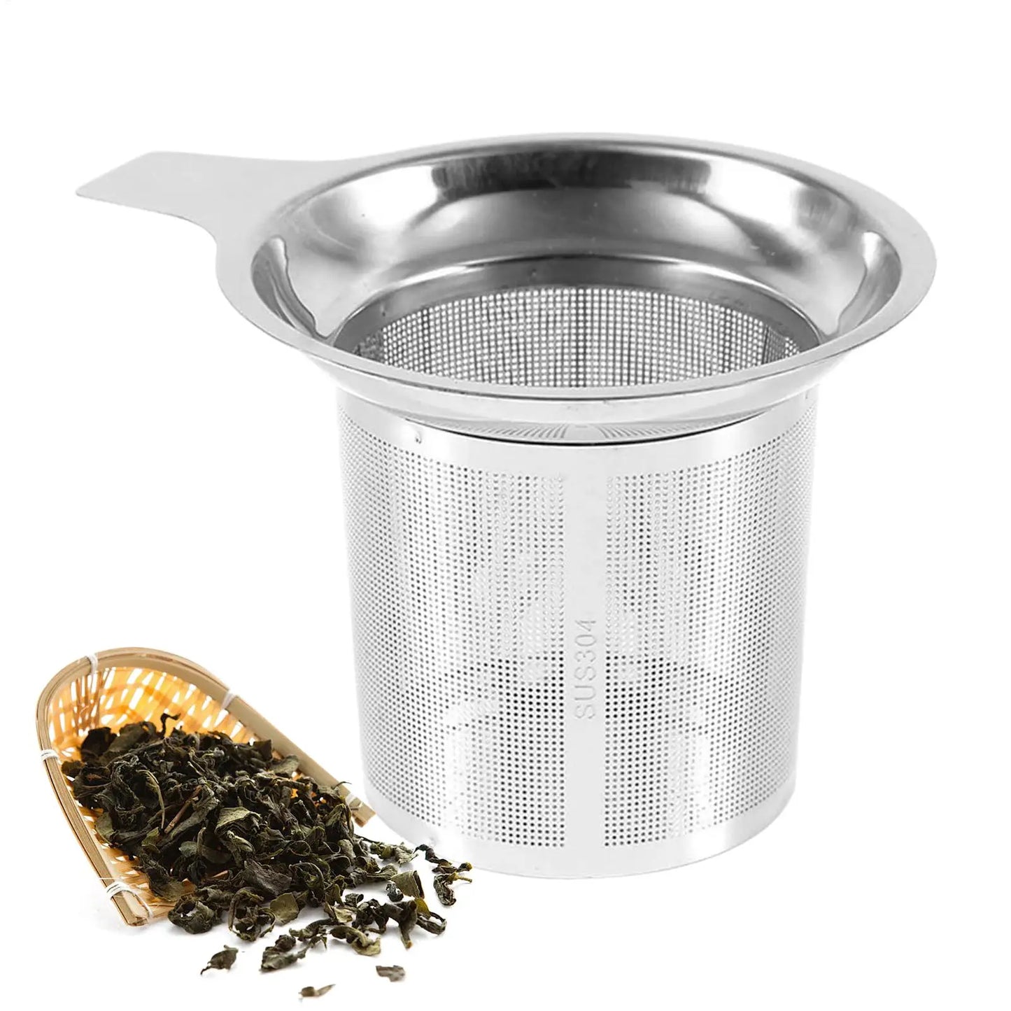 Stainless Steel Tea Strainer Basket – Reusable Mesh Infuser
