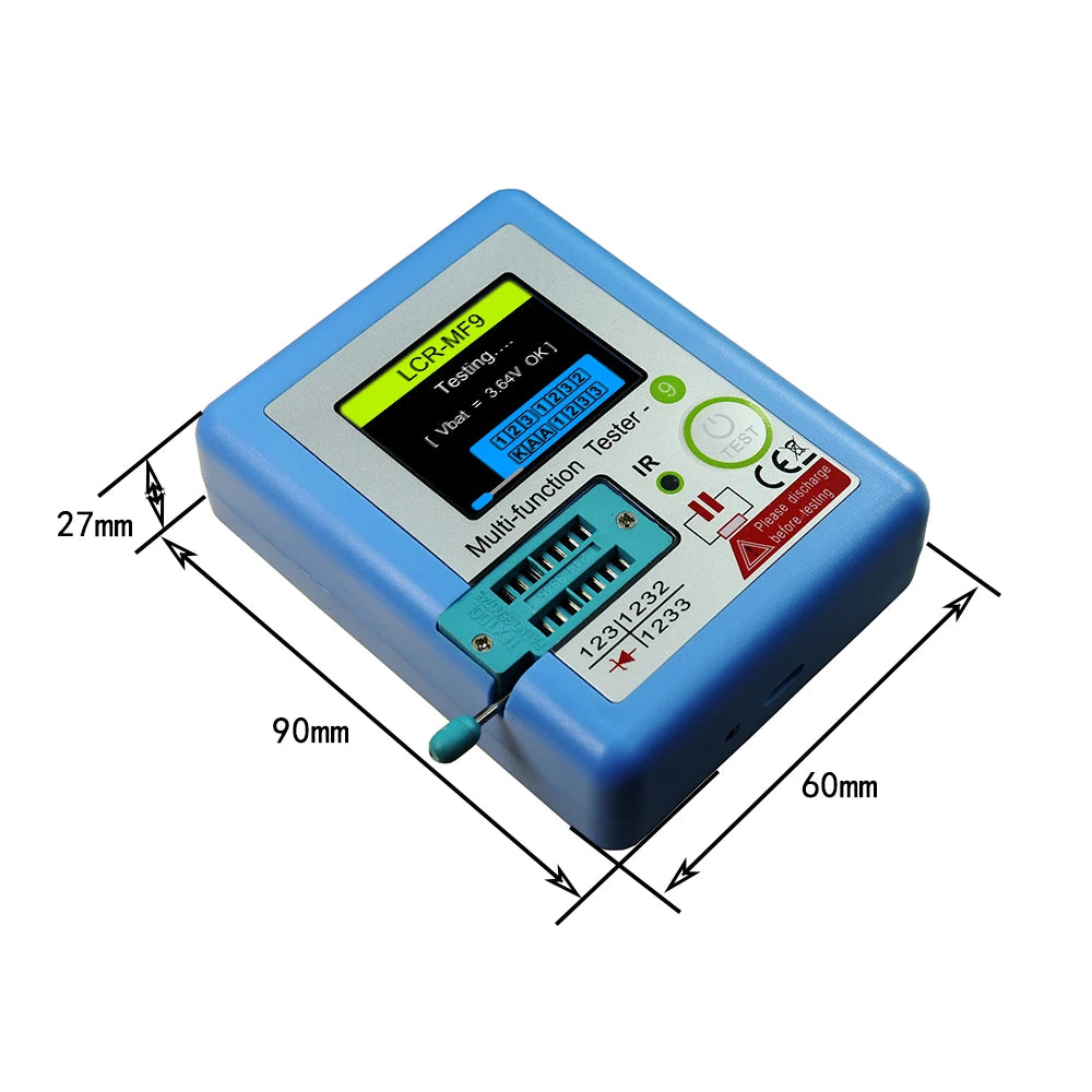 MF9 Transistor Tester Diode Triode Capacitance Resistance Meter 1.8" TFT LCR ESR NPN PNP MOSFET Graphic Display Peaceful Pleasures Health and Wellness
