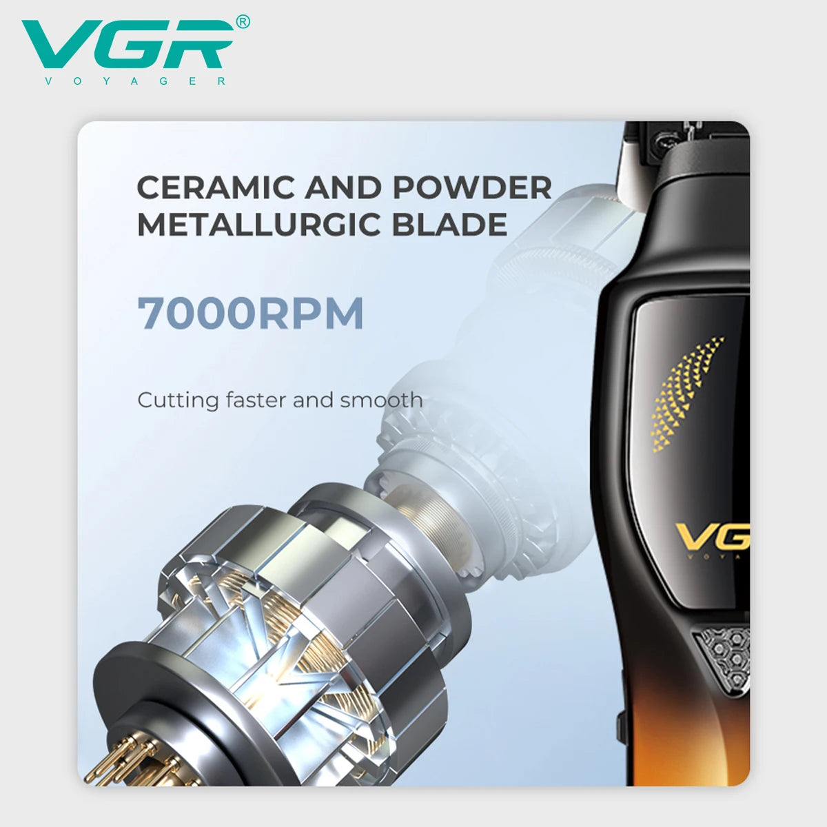 Vgr 187 USB Charging Hair Clipper Professional Cordless Electric Men's Shaving Gradient Intelligent Digital Push Clipper Peaceful Pleasures Health and Wellness