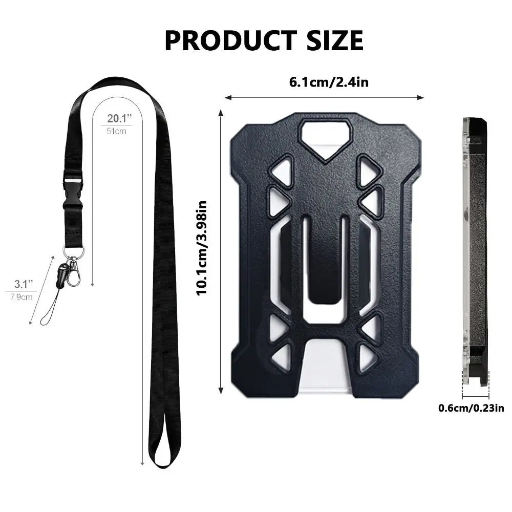 New Heavy Duty Badge Holder Adjustable Lanyard Retractable ID Card Holder Belt Clip Black Color Badge Keychain Carabiner Peaceful Pleasures Health and Wellness