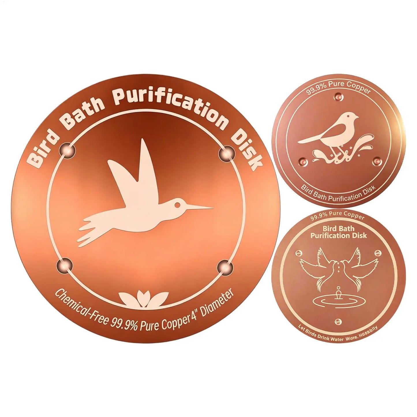 Copper Bird Bath Purification Disk | Garden Water Cleaner