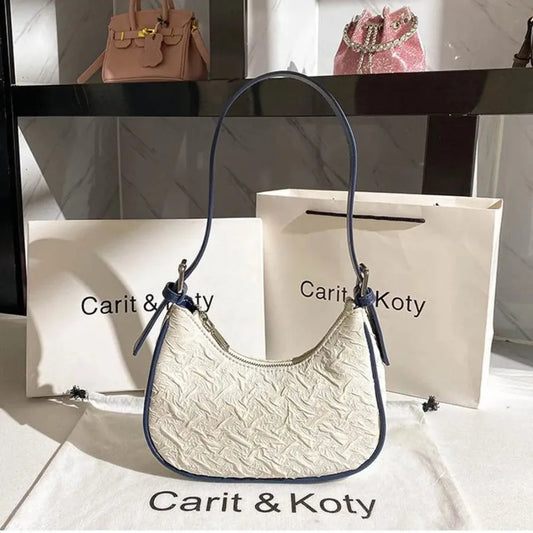 Original design advanced sense this year's popular pleated bag female summer niche design crescent bag underarm bag shoulder Peaceful Pleasures Health and Wellness