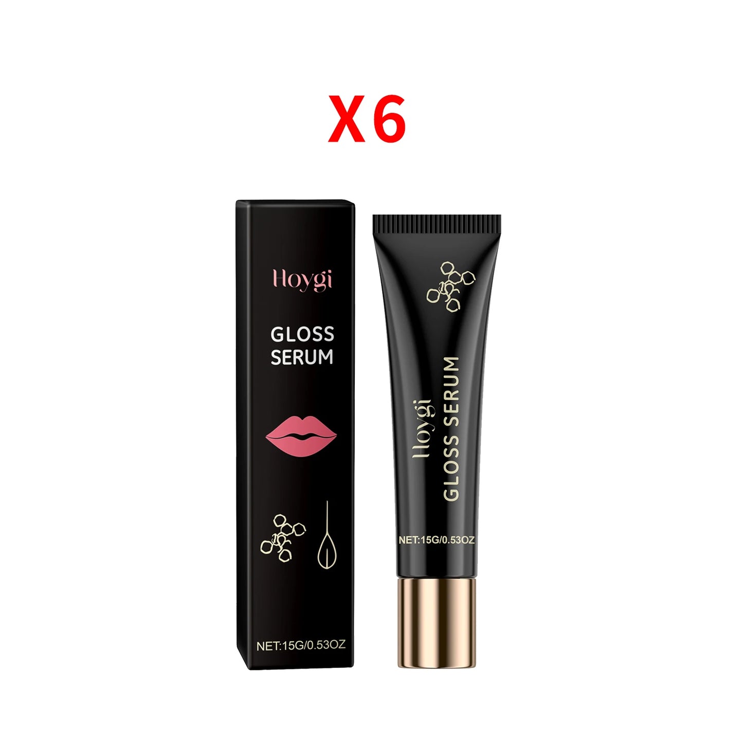 Glow Lip Serum Remove Dead Skin Fade Lip Lines Hydration Moisturizing Lip Balm Reduce Dryness Anti-Dry Crack Dry Care Peaceful Pleasures Health and Wellness 6 X 15g boxed