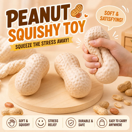 Peanut Squishy Squeeze Fidget Toy – 3-Pack TPR Sensory Set Fidget Sensory Toy Peaceful Pleasures Health and Wellness