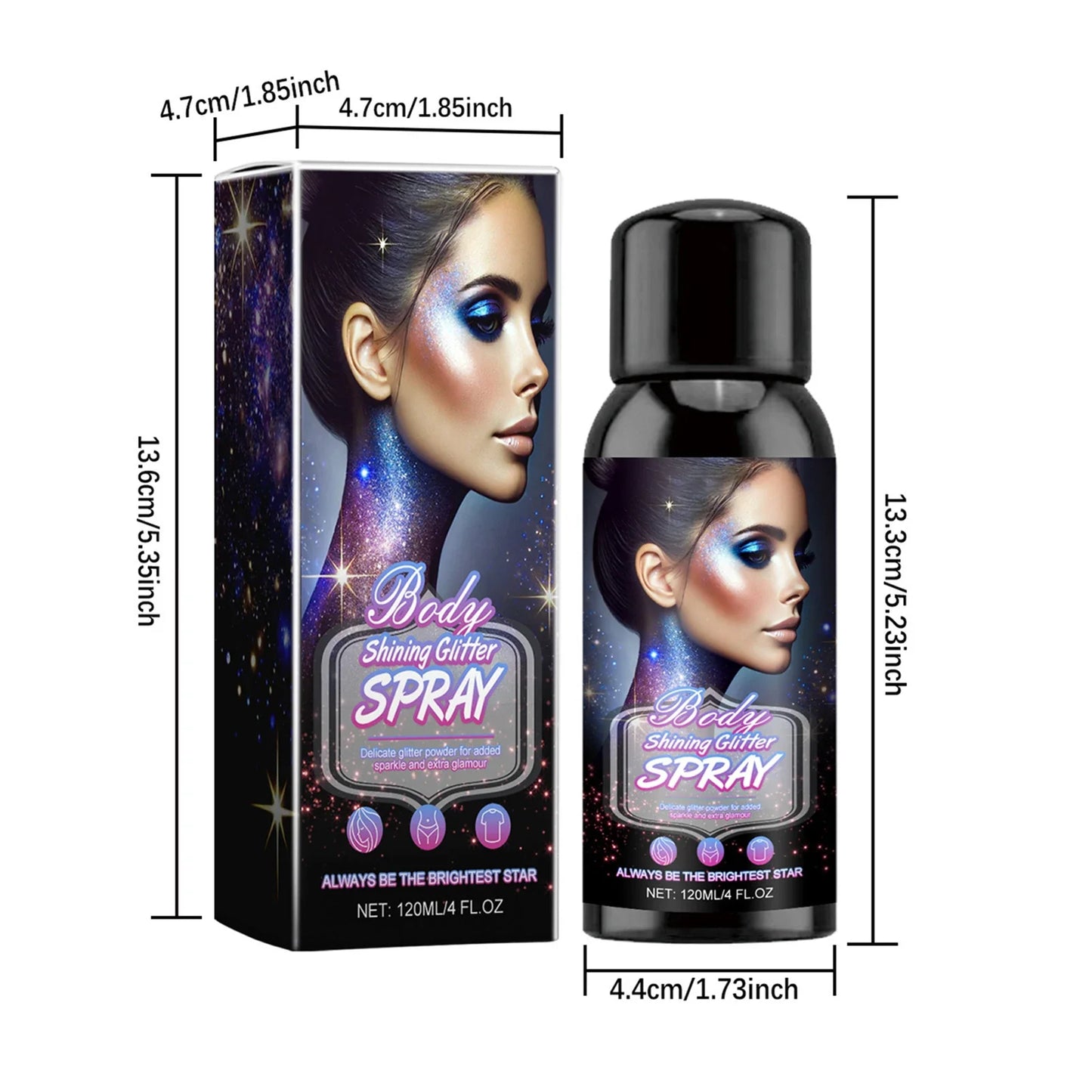 Disaar Glitter Spray for Hair & Body – Washable Shimmer