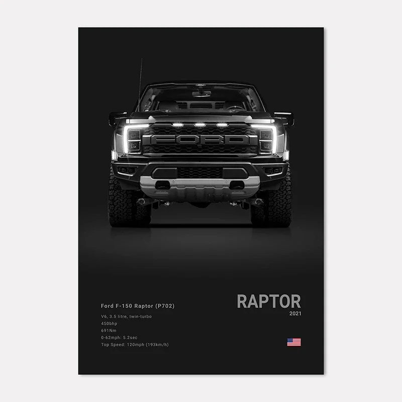 Famous Cars GT Canvas Wall Art Print Poster – Unframed Decor