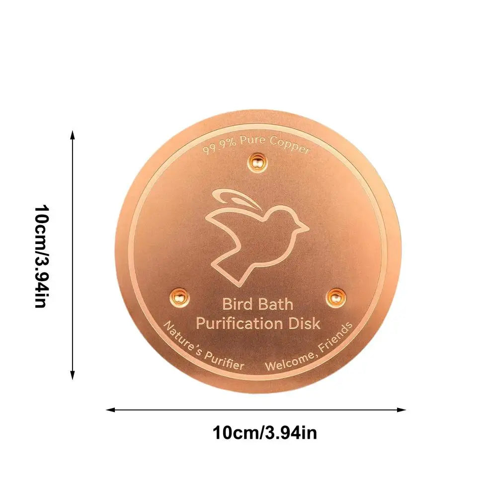 Copper Bird Bath Disk | Triple-Point Purifier Disc for Garden
