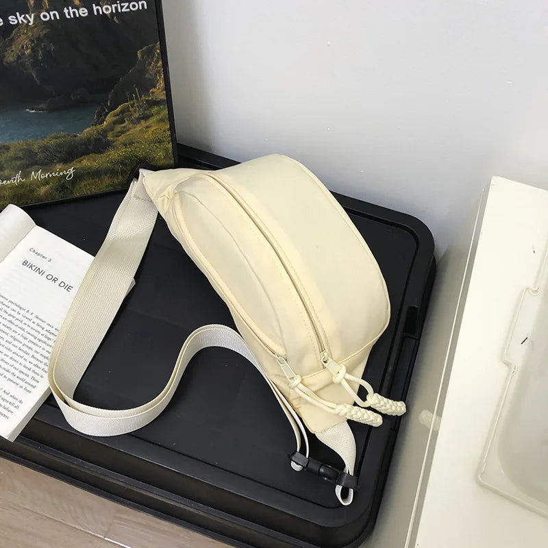 Waterproof Chest Pack Large Crossbody Sling Bag | Unisex Travel Crossbody Chest Pack Peaceful Pleasures Health and Wellness WHITE