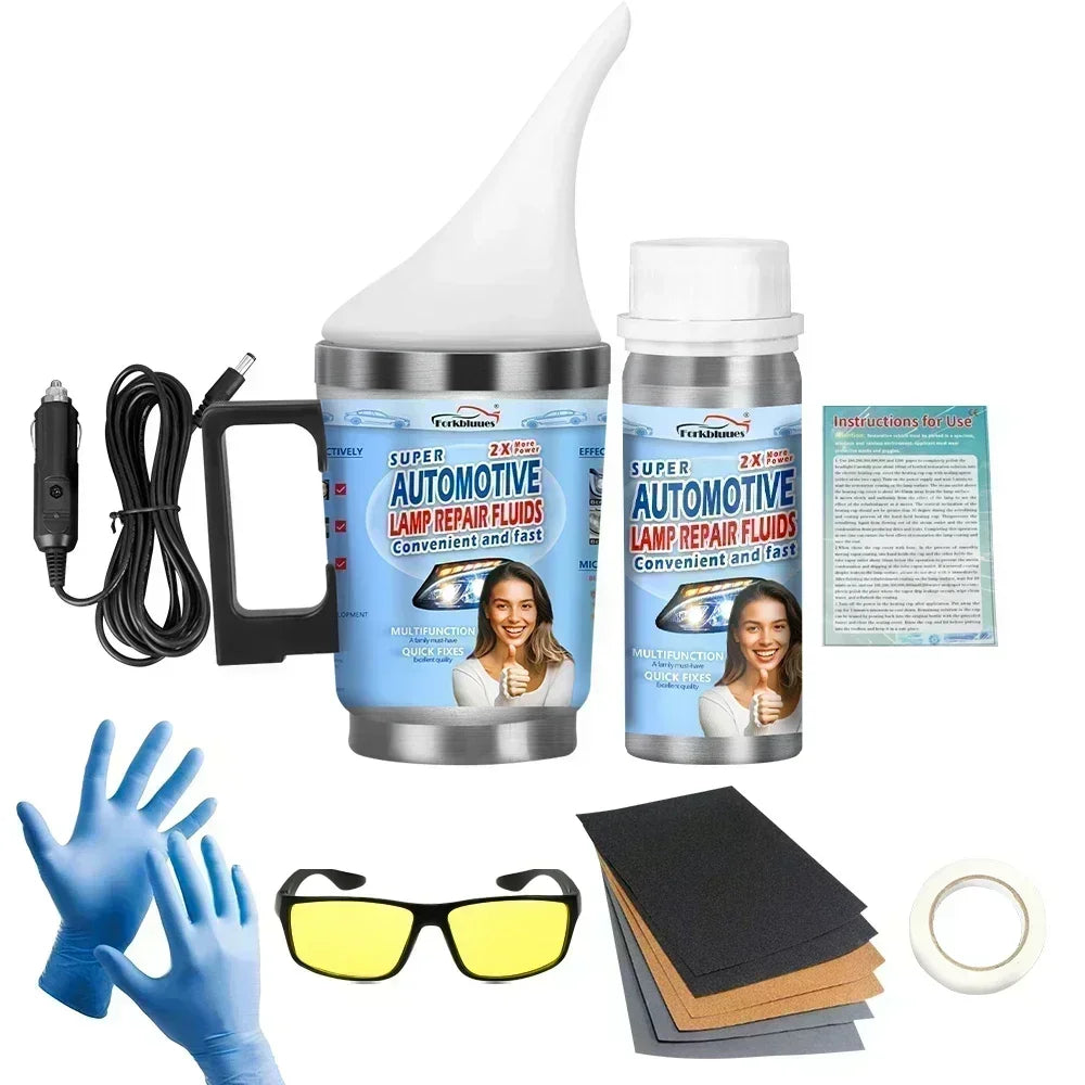 Car Headlight Polish Restoration Kit Headlight Polishing Cleaning Kit Anti-Scratch Hydrophobic Car Headlight Repair Polish Tool Peaceful Pleasures Health and Wellness