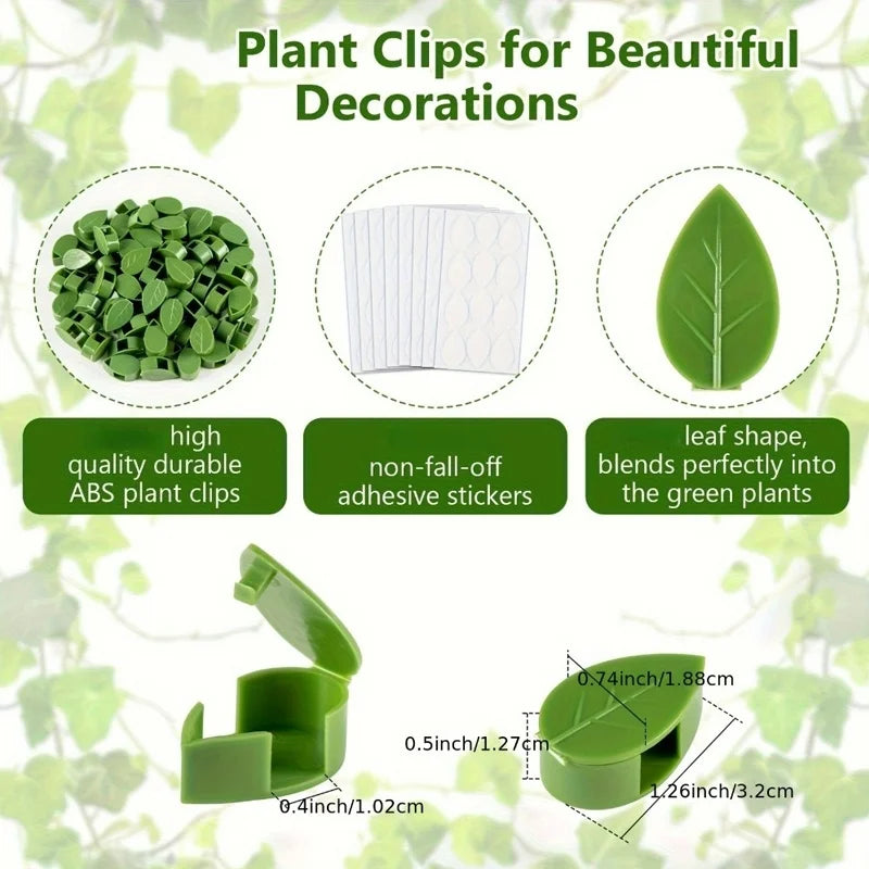Self-Adhesive Plant Climbing Wall Clips – Leaf-Shaped Fixtures Plant Wall Clips Peaceful Pleasures Health and Wellness
