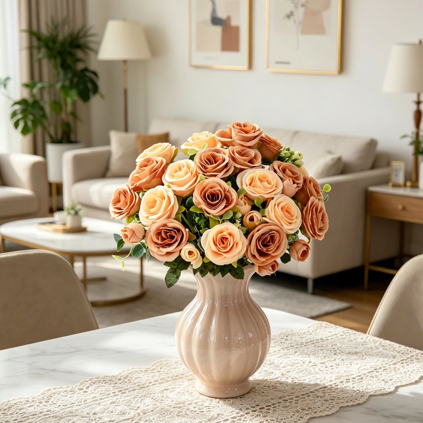 Silk Peony Artificial Flowers Bouquet for Wedding & Home Decor