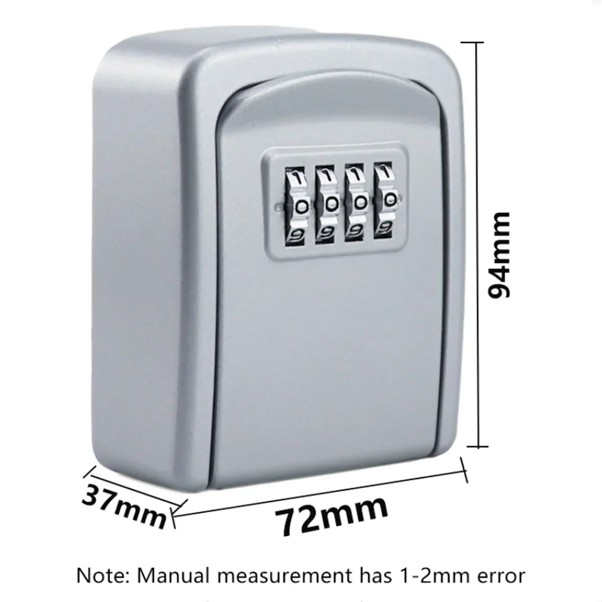 Household Code Key Box Outdoor Waterproof Decorative Keybox Wall-mounted Metal 4 Digit Combination Password Keysafe Storagebox Peaceful Pleasures Health and Wellness