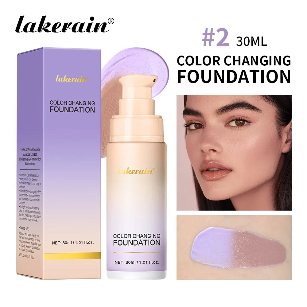 Lakerain Color Changing Foundation 30ml – Lightweight & Hydrating