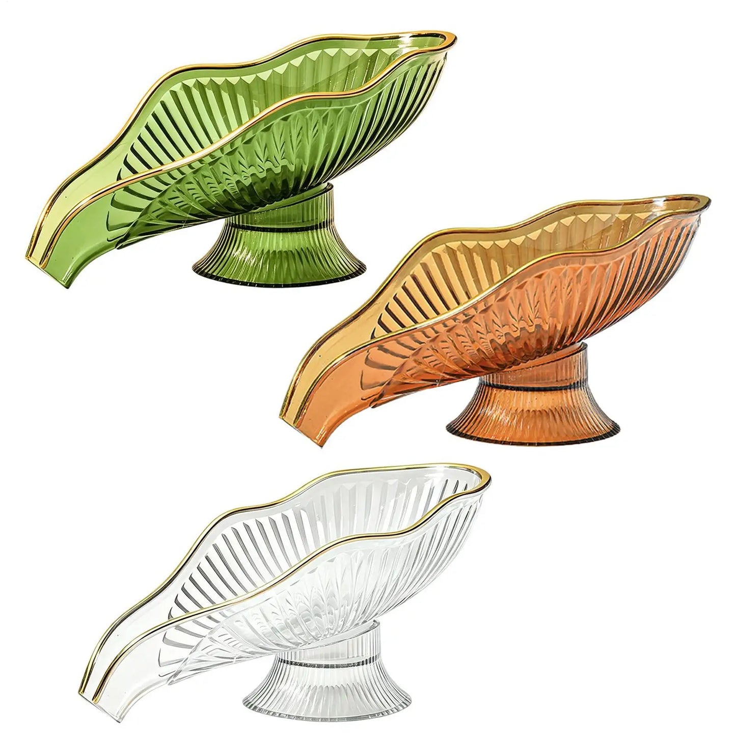Leaf Self-Draining Soap Dish – Clear Non-Slip Soap Holder Tray