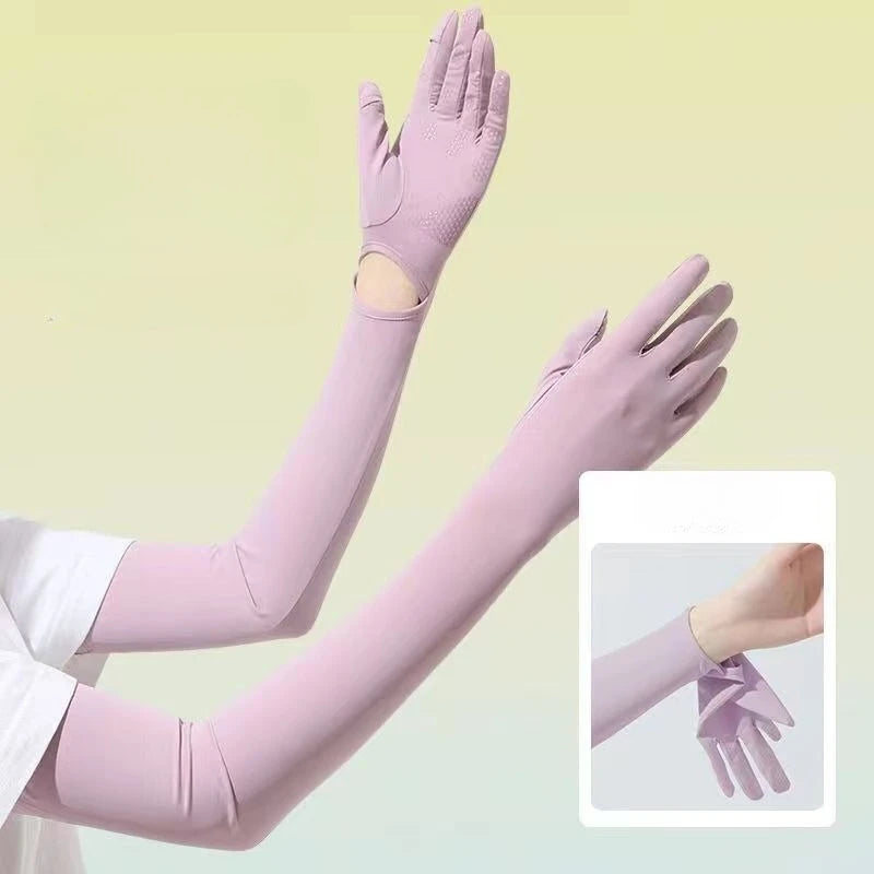 Ice Silk UPF 50+ UV Sun Arm Sleeves | Women's Driving Gloves