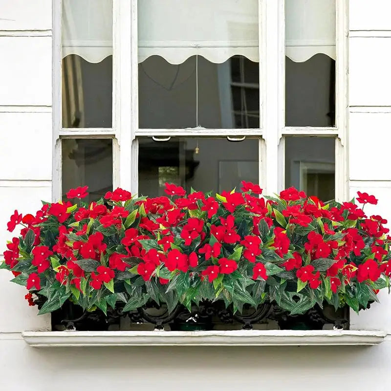 Silk Artificial Impatiens Flowers | Wedding & Home Decor Bouquet