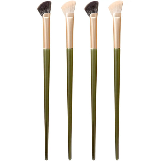 Sickle Contour & Highlight Makeup Brush Set – Flat Angled Half Fan-Shape Nose Shadow, Blush & Highlighter Brushes (2 or 4 Pack) Peaceful Pleasures Health and Wellness 4PCS